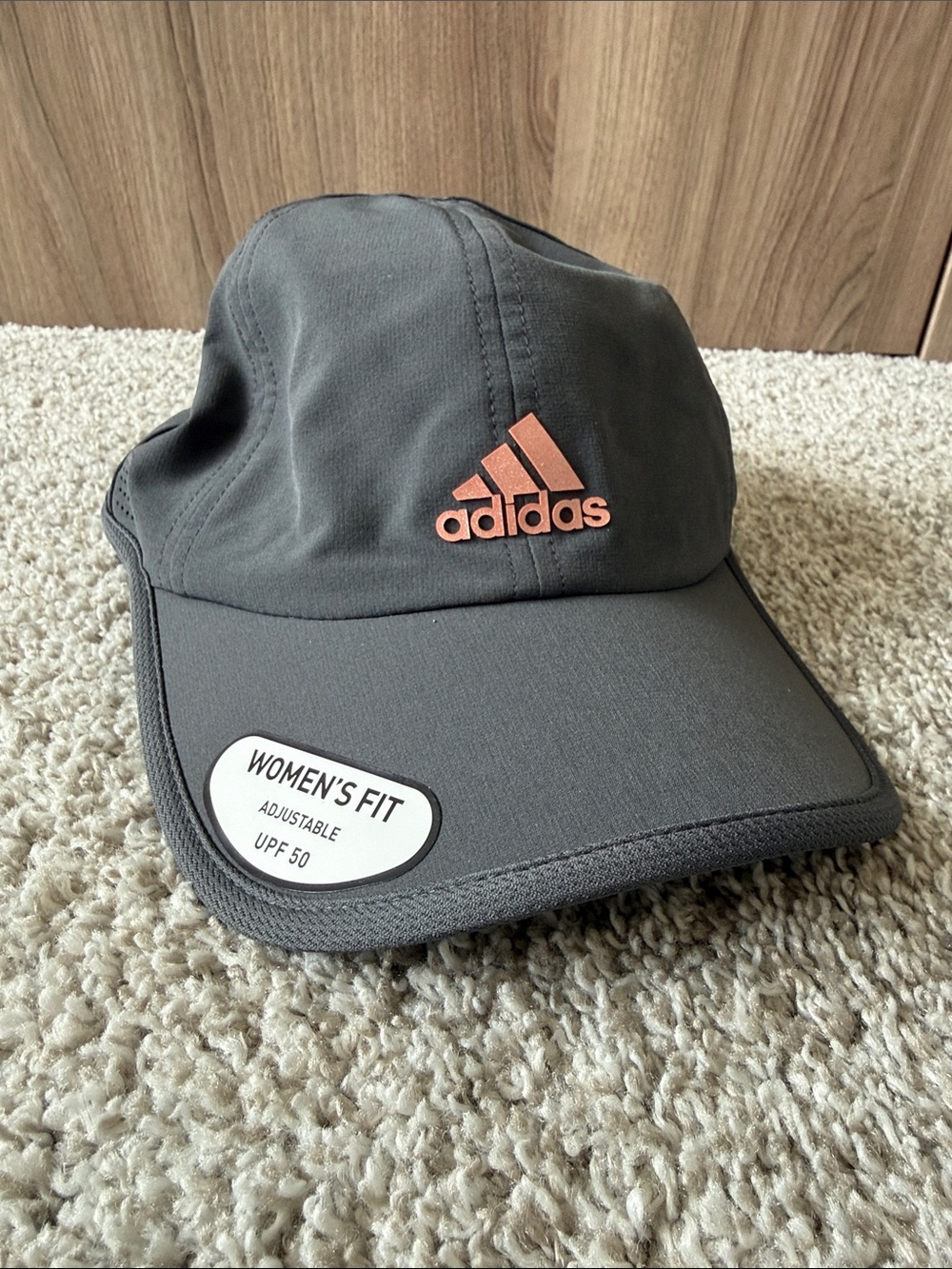 adidas Women's Sport Cap - Charcoal with Pink Logo